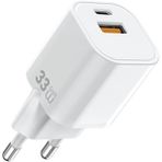 Wiwu WI-G017 Cube Serisi Type-C Pd & Usb-A Gan Tech Pd Hızlı Şarj Mini Şarj Başlığı 33W Beyaz