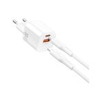 Wiwu WI-G018 Cube Serisi Type-C To Lightning Gan Tech Pd Hızlı Şarj Kablolu Şarj Seti 33W Beyaz