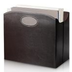 WIYETY Deri dergi rafı, modern, saplı deri dergi tutucu, bölmeli dergi rafı, gazete sepeti, katlanabilir, dergi tutucu, gazete sepeti, ev, ofis, oturma odası için