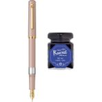Wiz Design - Scrikss Pistonlu Pudra Dolma Kalem + Kaweco 50 ml Mavi Şişe Mürekkep