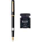 Wiz Design - Scrikss Pistonlu Siyah Dolma Kalem + Kaweco 50 ml Siyah Şişe Mürekkep