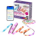 WiZ RGBIC LED ışık şeridi, 5 m, 16 milyon renk + beyaz tonları, dinamik ışık sahneleri, WLAN'ınıza bağlanır, ses/uygulama kontrolü, Google Home, Alexa ve HomeKit ile çalışır
