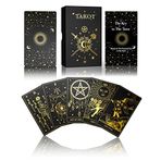 WJPC Altın Folyo Tarot Kartları Kılavuz Kitap Seti ve Hediye Kutusu ile Yeni Başlayanlar ve Uzmanlar için Orijinal Tasarım Tarot Desteleri, Tarot Kartları Desteleri