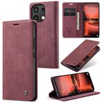 WJXEXRS Kılıf Xiaomi Redmi Note 13 4G (Note 13 5G için değildir) Kılıf Deri Premium Cep Telefonu [Kartlar ve Cüzdan][Katlanabilir Tutucu][Manyetik Kapatma] Flip Cüzdan Darbeye Dayanıklı Kılıf - Şarap