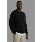 Wkm Erkek Oversize Kesim Bisiklet Yaka Örme Triko Kazak - Siyah - XL