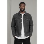 Wkm Erkek Regular Fit Rahat Kesim Çift Cepli Denim Kot Ceket - Gri