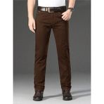 Wkm Erkek Regular Fit Rahat Kesim Non-Denim Kot Pantolon - 38 - Kahverengi