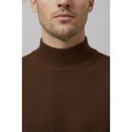 Wkm Erkek Slim Kesim Yumuşak Dokulu Tüylenmeyen Yarım Balıkçı Yaka Triko Kazak - Kahverengi - 2XL