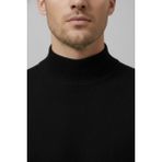 Wkm Erkek Slim Kesim Yumuşak Dokulu Tüylenmeyen Yarım Balıkçı Yaka Triko Kazak - Siyah - 2XL
