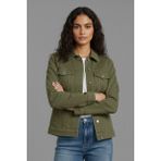 Wkm Kadın Rahat Kesim Çift Cepli Denim Kot Ceket - 2XL - Yeşil