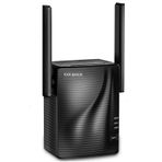 WLAN Amplifikatör - 1200 Mbit/s WLAN Tekrarlayıcı 2.4G & 5Ghz, 120 m²'ye kadar kapsama alanı, çift bant WiFi amplifikatör, Gigabit LAN bağlantı noktası, erişim noktası, WPS, tüm evrensel cihazlarla uyumlu (siyah)