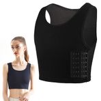 wlertcop Tomboy göğüs bağlayıcı iç çamaşırı atlet bandaj trans nefes alabilir yan kanca büstiyer sütyen kadın korse spor sutyen atlet üst giyim nefes alır korseler kısa Tomboy kısa göğüs bağlayıcı üst kadınlar için, M, Siyah, M