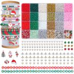 WLIAGYE Bileklikler için Noel boncukları, 3 mm cam boncuklar, harf boncukları seti, arkadaşlık bileklikleri, kendin yap takı seti