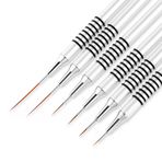 WLLHYF Nail Art Liner Fırçası 6 Adet İnce Çizgi Fırçası 5/7/9/11/20/25 mm Tırnak Noktası Çizim Aleti Metal Cilası Boyama Tırnak Tasarım Kalemleri Uzun Çizimler için İnce Detaylar İnce Çizim