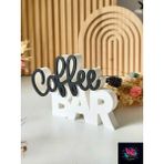 WLS Studio Coffee Bar Yazılı Dekoratif Masa Üstü Aksesuar – Kahve Köşesi Dekoru - 12CM - Siyah