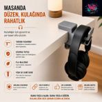 WLS Studio Kulaklık Standı | Masa Kenarı Asılabilir Oyuncu Kulaklık Tutucu Askılığı - Gri