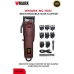 Wmark NG-1001 Şarjlı Saç Kesme Makinesi Bordo| LED Ekran, Uzun Süreli Kullanım, Berber Tipi Clipper