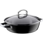 WMF Fusiontec 05.2046.5291 tencere, 4,1 l, yuvarlak, siyah, dökme demir, çelik, 250 °C, Almanya