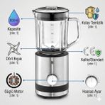 Wmf Küchenminis Mini Standmixer Perfect Cut 6 Kanatlı Paslanmaz Çelik Bıçak 400 Watt Cam Hazneli Kompakt Blender - Gri