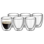 WMF Kult çift duvarlı espresso fincanı seti, 6 parça, çift duvarlı camlar, 80 ml