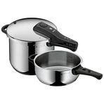 WMF Perfect One Pot düdüklü tencere seti, indüksiyon, 2 parça, buharlı tencere 6,5 l + 3 l, büyük pişirme sinyali, 2 pişirme kademesi, çıkarılabilir kapak sapı, paslanmaz çelik