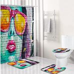 Wnew Acofuns Modern Kız Duş Perdesi Seti Salıncak Banyo Perdeleri Banyo Perdeleri Banyo Dekorasyonu için Küvet Paspası