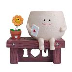 Wnvivi Face Face Head Flower Pot, Sevimli Başlı Ayçiçeği Etli Çiçek Saksısı, Etli Çiçek Saksısı Kaktüs Çiçekleri için Dekoratif Saksı