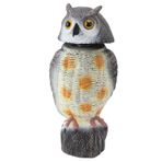 Wnvivi Shake Head Owl Kuşları Korkutmak için Yem, Plastik Korkuluk, Kuş Caydırıcılar için, Döner Kafa, Benekli Baykuş Yemi Heykeli, Bahçe için