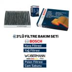 Wobermann + Bosch Vw Caddy 2.0 Tdi Dizel Filtre Bakim Seti 2015-2019 3K