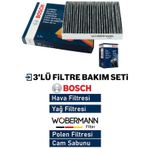 Wobermann + Bosch Vw Cc 1.4 Tsi Filtre Bakim Seti 2012-2015 Ckm, Cth 3K