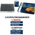 Wöbermann Wöbermann+Bosch Vw Caddy 1.9 Tdi Filtre Bakım Seti 2007-2011 3k