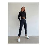 WODDİ Duryn Yüksek Bel Likralı Siyah Boyfriend Jeans Esnek Mom Kot Pantolon ( 1 Beden Küçük Alın )