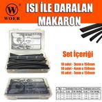 Woer Isı İle Daralan Makaron Seti 30 Parça 15 cm - 3-4-5 mm