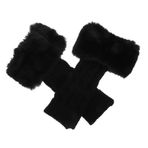 WOFASHPURET 1 Çift örgü eldiveni parmak Silâh Kavramak kış bilek sarar soğuk sıyrık kış eldiveni kislik eldiven Yün eldivenler hand warmer pratik kolluklar kış kol eldiven%100 akrilik Black