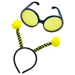 WOFASHPURET Arı Kafa Bandı Ve Gözlük Seti Kelebek Kafa Bandı Boppers Arı Güneş Petek Lens Ile Arı Başlığı Cosplay Kostümleri Elbise Partisi Için