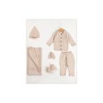 Wofim 3001 Bebek Natural Yün Triko 6'lı Hastane Çıkışı - Basic - 3 - 6 Ay