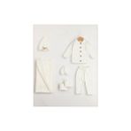 Wofim 3001 Bebek Natural Yün Triko 6'lı Hastane Çıkışı - Ekru - 3 - 6 Ay