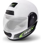 Wogen Fullface Kask Karbon Beyaz-Yeşil (M) Su Geçirmez Nefes Alabilen Özellikler ile Güvenli Sürüş - Beyaz - Yeşil