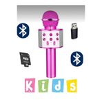 Wokai Karaoke Mikrofon Dahili Hoparlörlü Usb Flash Tf Kart Destekli Ses Değiştirme Efektli Çocuk Mikrofonu