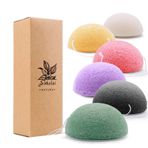 wokelai Temizleme Peeling için Konjac Yüz Süngerleri - Yüz Vücudunu Yıkamak için Konjac Yüz Süngeri, Duş Banyosu için Organik Doğal Temizlik Puf Buff Scrubber Bebekler Erkekler Kadınlar için SPA