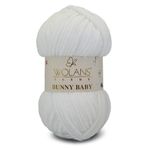 WOLANS 401 Beyaz Soft Kadife Bunny Baby 100gr 120mt Örgü Ipi Kadife Ip Oyuncak Ipi Battaniye Ipi