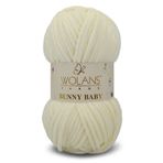 WOLANS 402 Krem Soft Kadife Bunny Baby 100gr 120mt Örgü Ipi Kadife Ip Oyuncak Ipi Battaniye Ipi
