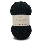 WOLANS 410 Siyah Soft Kadife Bunny Baby 100gr 120mt Örgü Ipi Kadife Ip Oyuncak Ipi Battaniye Ipi