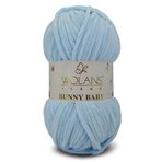 WOLANS 411 Bebe Mavi Soft Kadife Bunny Baby Örgü Ipi Kadife Ip Yumuşak Oyuncak Ipi Battaniye Ipi