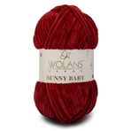 WOLANS 420 Bordo Soft Kadife Bunny Baby Örgü Ipi Kadife Ip Yumuşak Oyuncak Ipi Battaniye Ipi
