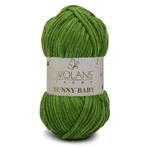 WOLANS 432 Yeşil Soft Kadife Bunny Baby Örgü Ipi Kadife Ip Yumuşak Oyuncak Ipi Battaniye Ipi