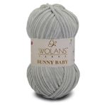 WOLANS 433 Açık Gri Soft Kadife Bunny Baby Örgü Ipi Kadife Ip Yumuşak Oyuncak Ipi Battaniye Ipi