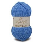 WOLANS 435 Gök Mavi Soft Kadife Bunny Baby Örgü Ipi Kadife Ip Yumuşak Oyuncak Ipi Battaniye Ipi