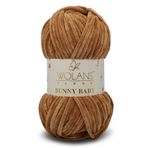WOLANS 441 Sütlü Kahve Soft Kadife Bunny Baby Örgü Ipi Kadife Ip Yumuşak Oyuncak Ipi Battaniye Ipi