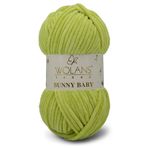 WOLANS 446 Fıstık Yeşil Soft Kadife Bunny Baby Örgü Ipi Kadife Ip Yumuşak Oyuncak Ipi Battaniye Ipi